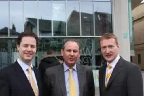 John Barnett with Nick Clegg and Tavish Scott