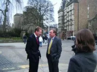 Tavish Scott MSP with John Barnett, in the city's Nethergate