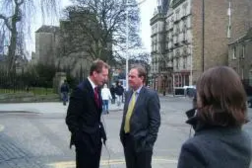 Tavish Scott MSP with John Barnett, in the city's Nethergate