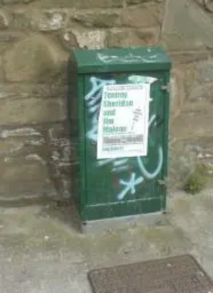 Utility box fly-posting