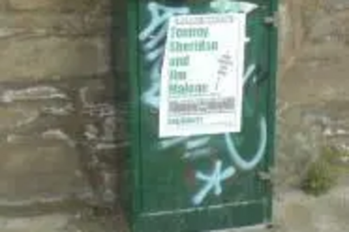 Utility box fly-posting