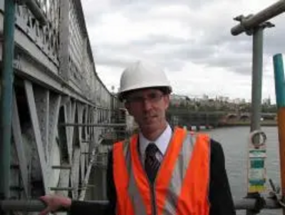 Cllr Fraser Macpherson on Tay Rail Bridge