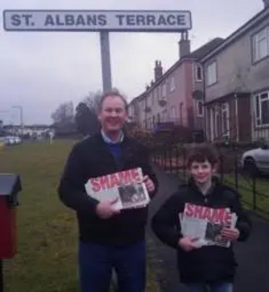 John Barnett and son Rory campaigning in St Mary's